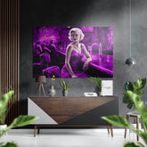 Woman in a Bar Brushed Aluminum Dibond Wall Art.